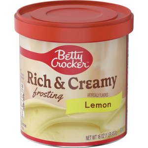 Betty Crocker Rich & Creamy Frosting - Lemon
(Dated September 2023)