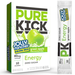 Pure Kick + Jolly Rancher GREEN APPLE Energy Drink 6 Stick Mix