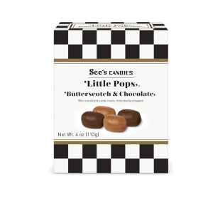 See's Candies Butterscotch & Chocolate Little Pops 4oz Box