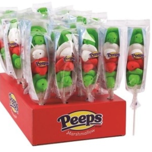 PEEPS - 4ct Vanilla Flaoured Mashmallow CHICK POPS in Asrtd. Colours of Red, White & Blue